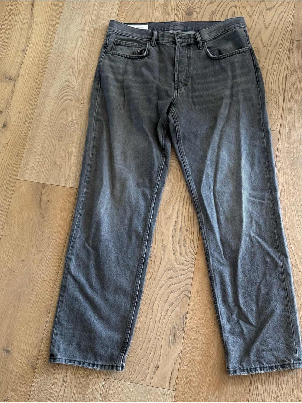 Zara Men's Mid-Rise Five-Pocket Faded Gray Denim Jeans Size 32 x 30